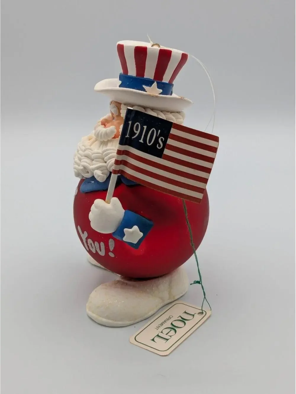 Department 56 I Want You 1999 Pastimes Santa Ornament, Uncle Sam, Americana